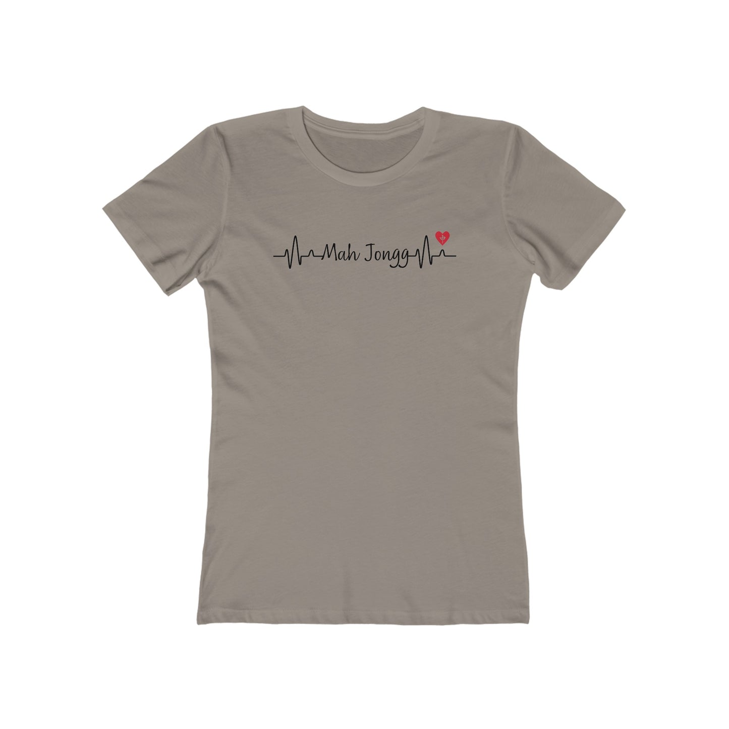 Women's Boyfriend Tee: Mah Jongg EKG