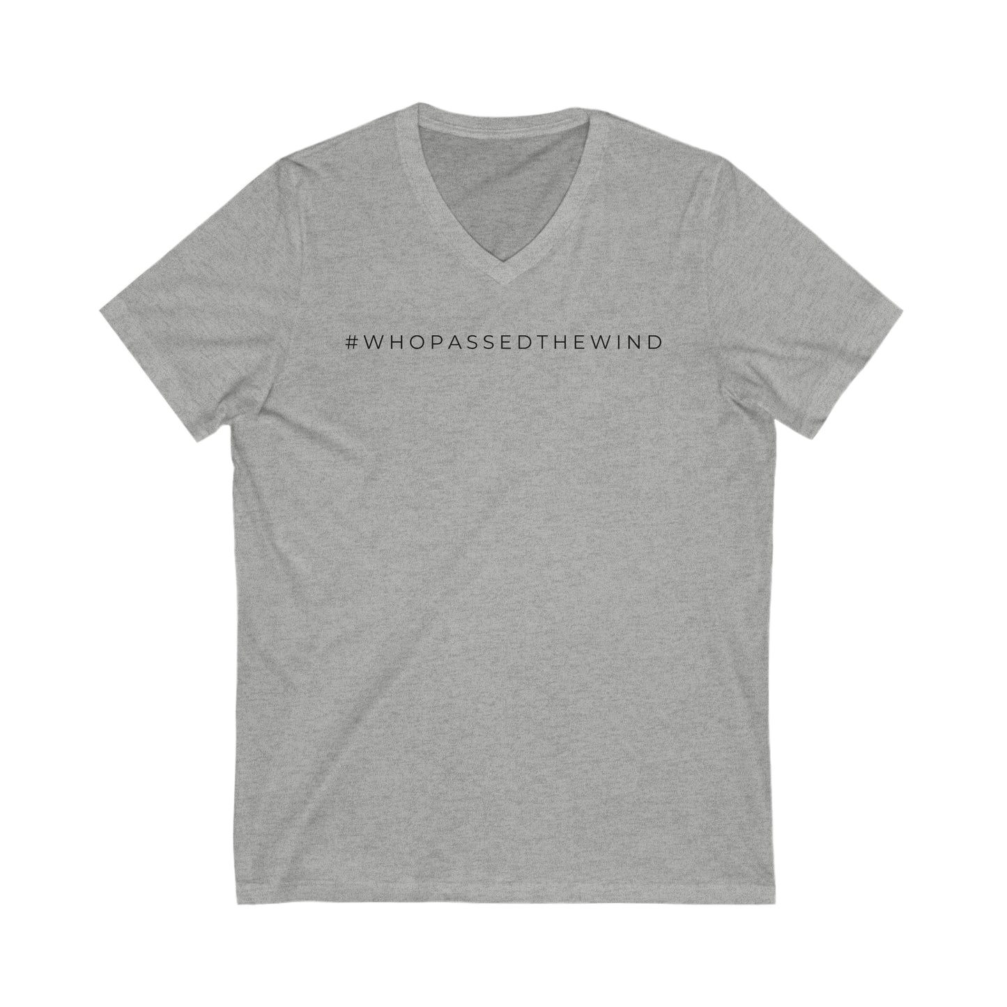 Jersey Short Sleeve V-Neck Tee: #WHOPASSEDTHEWIND