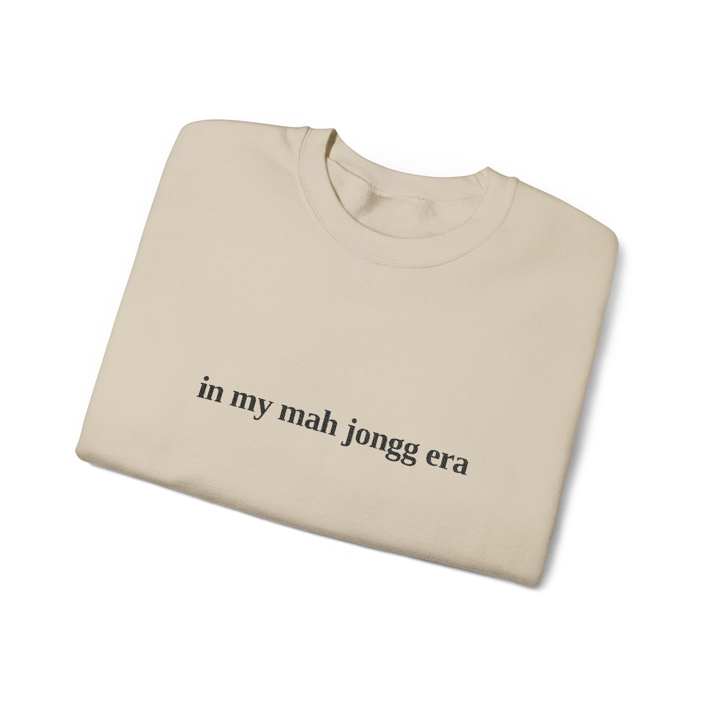 "in my mah jongg era" Embroidered Crewneck Sweatshirt