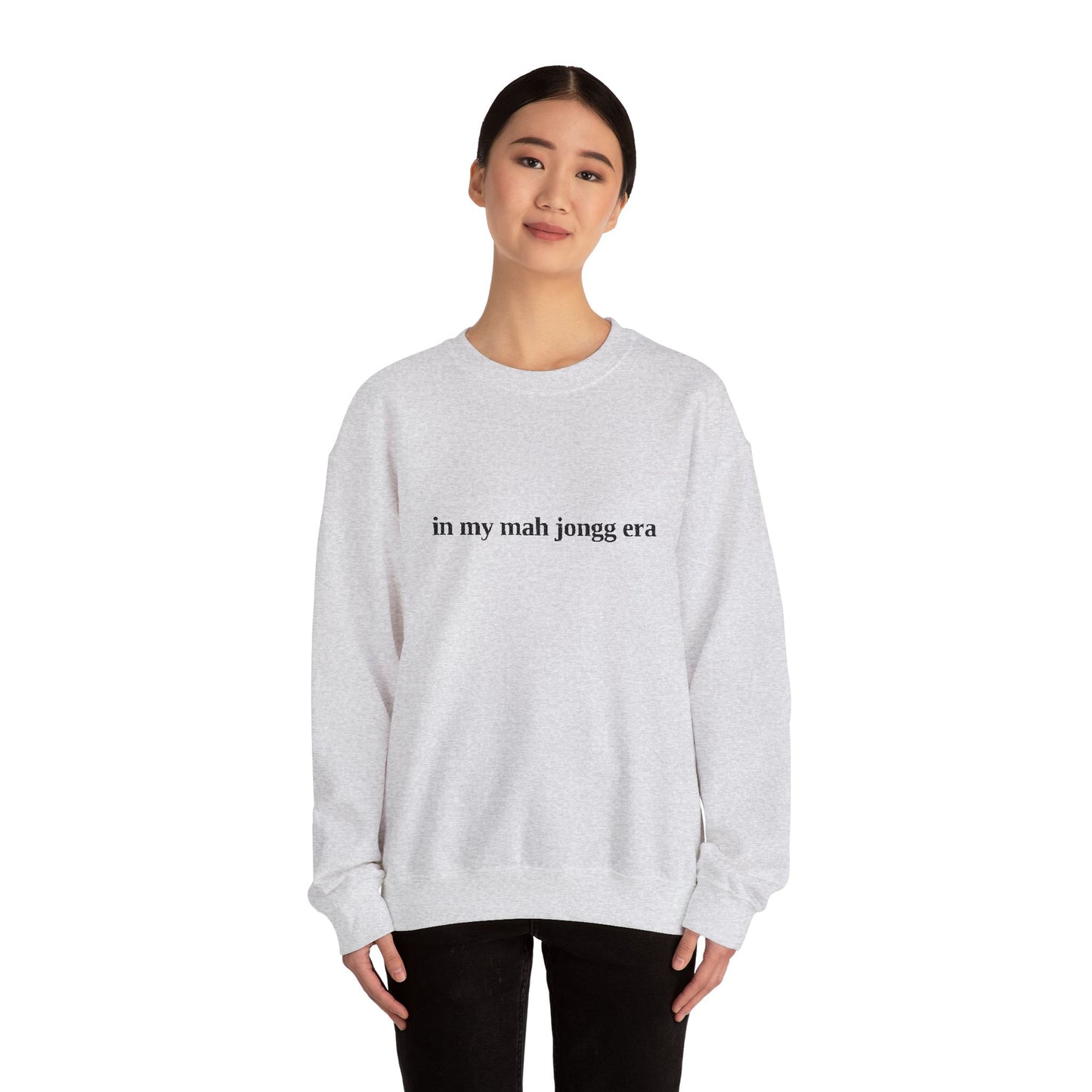 "in my mah jongg era" Embroidered Crewneck Sweatshirt