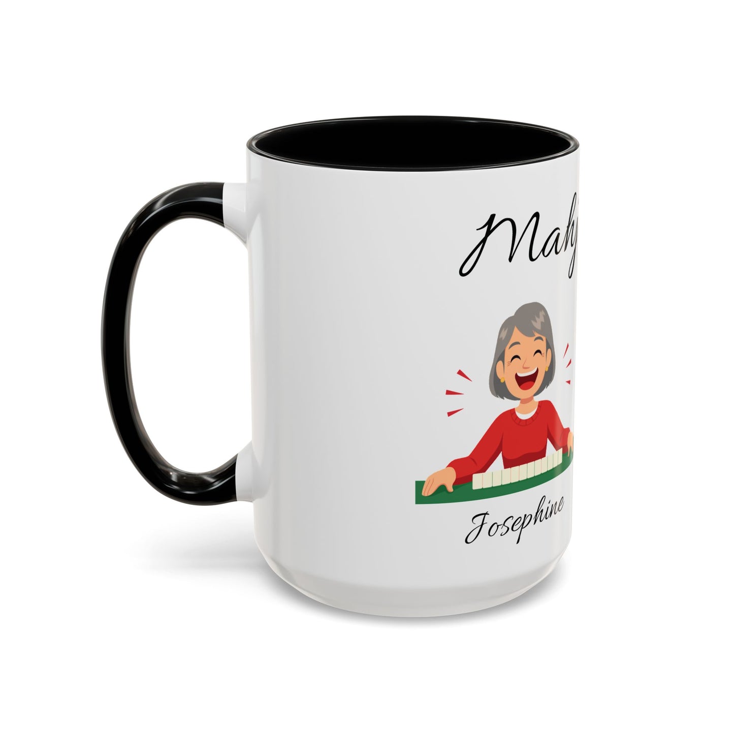 Personalized Mahj Squad Mug — 2, 3, or 4-Person 'Mahj Squad' Accent Coffee Mug (15 oz)