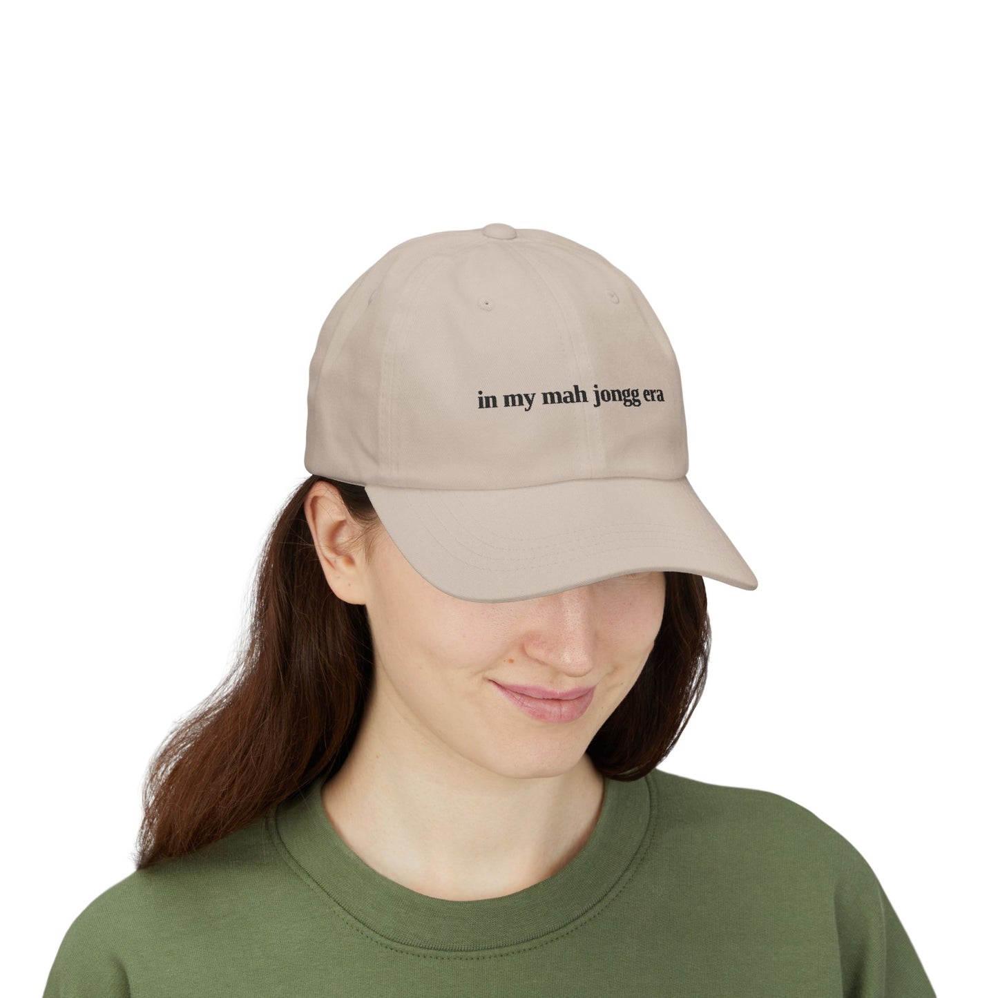 "in my mah jongg era" Embroidered White Baseball Hat