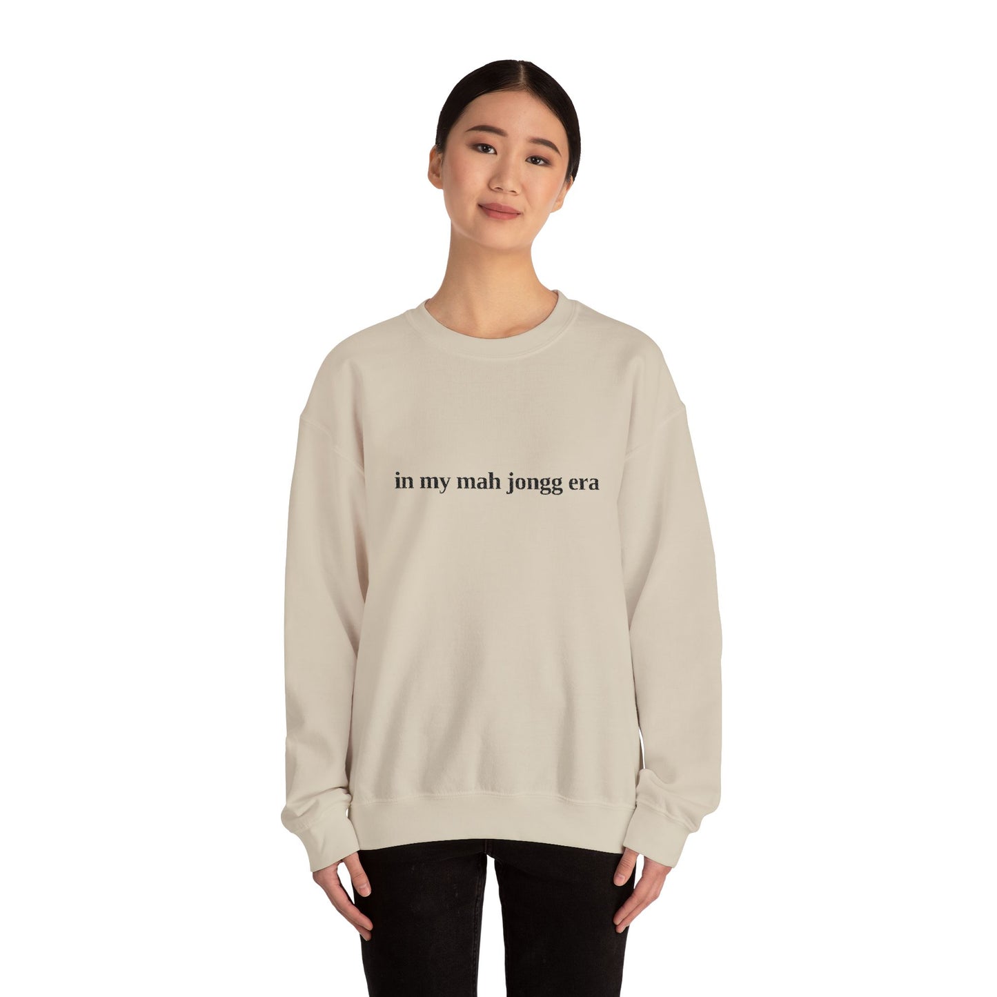 "in my mah jongg era" Embroidered Crewneck Sweatshirt