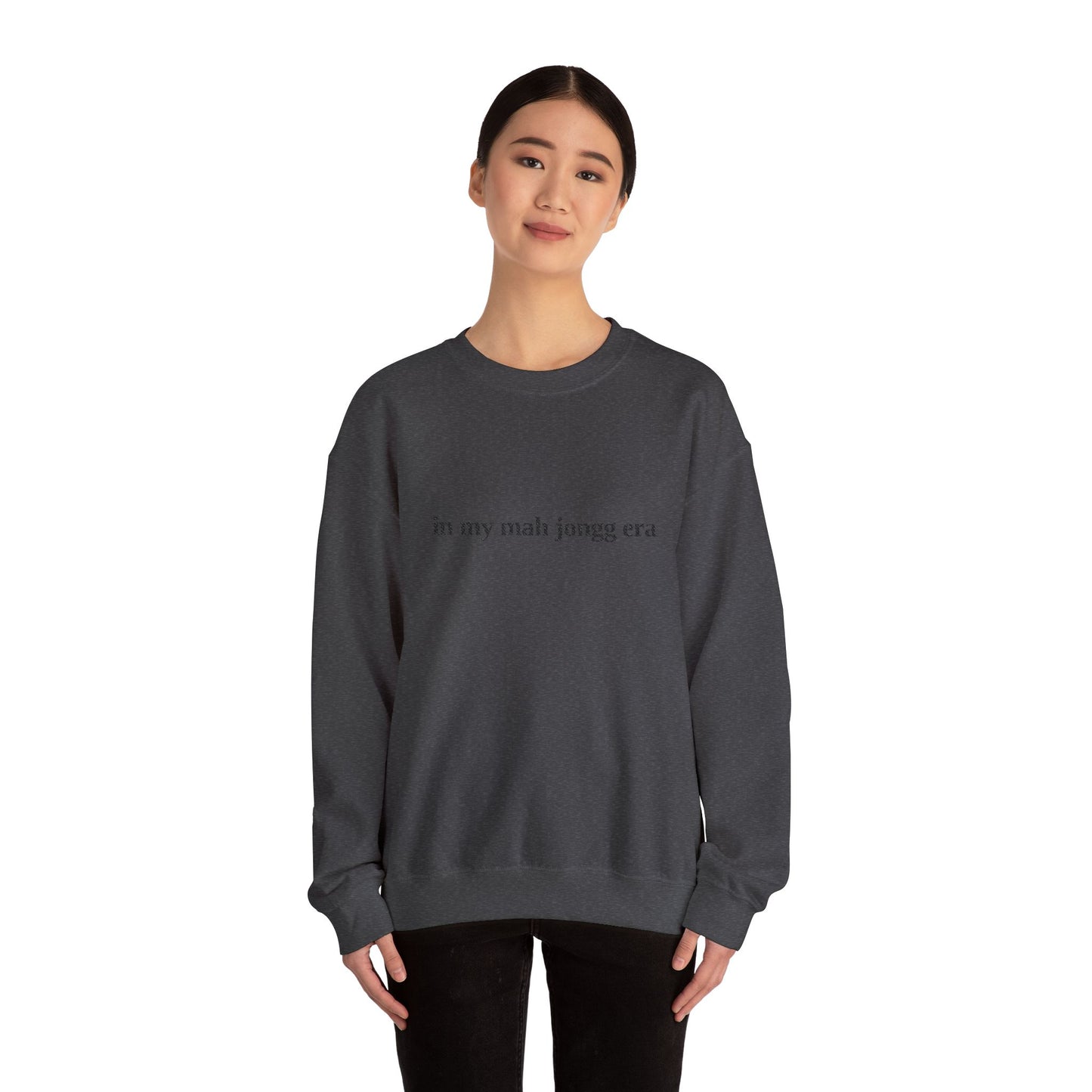 "in my mah jongg era" Embroidered Crewneck Sweatshirt