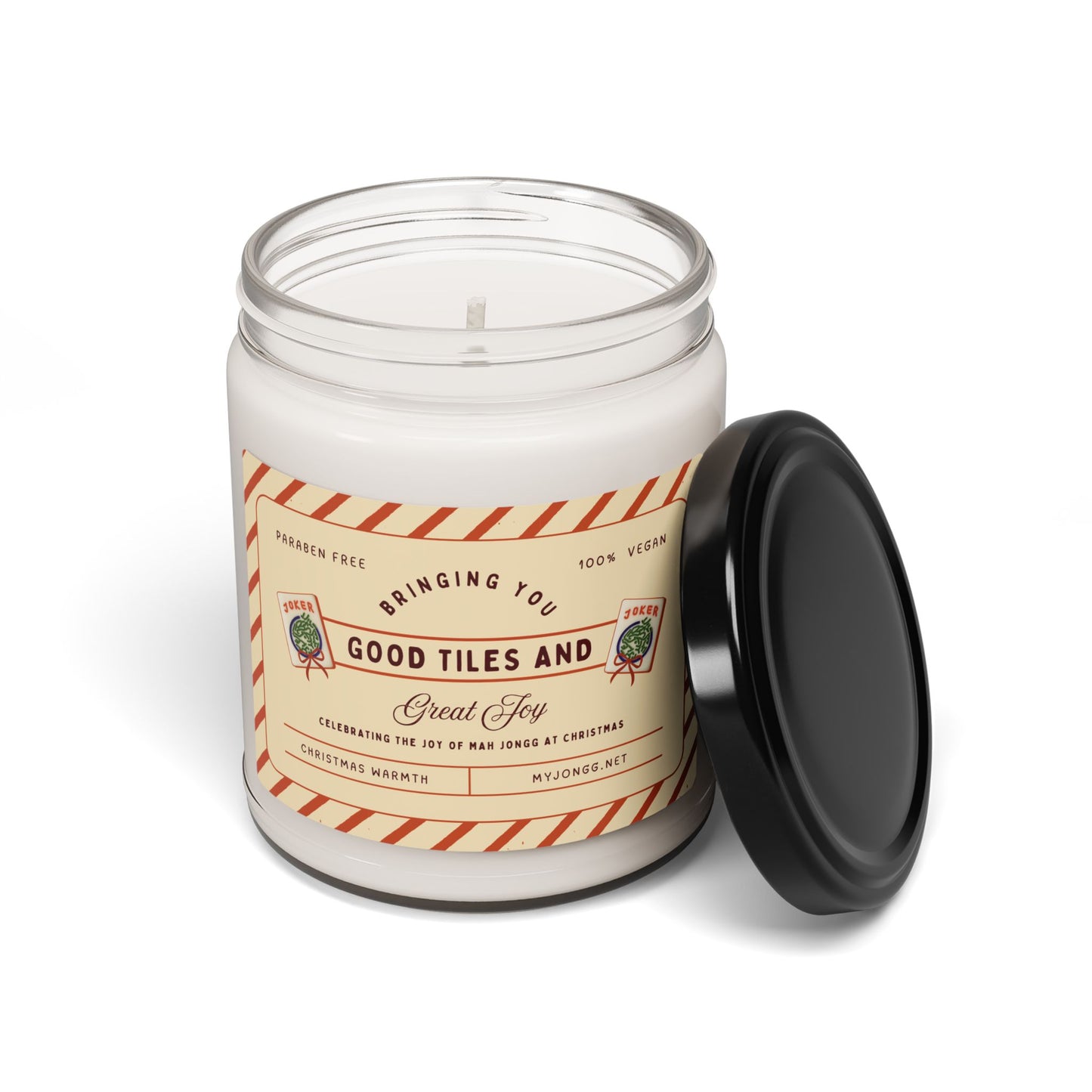 Good Tiles and Great Joy Mah Jongg-Themed Christmas Soy Candle (9oz)