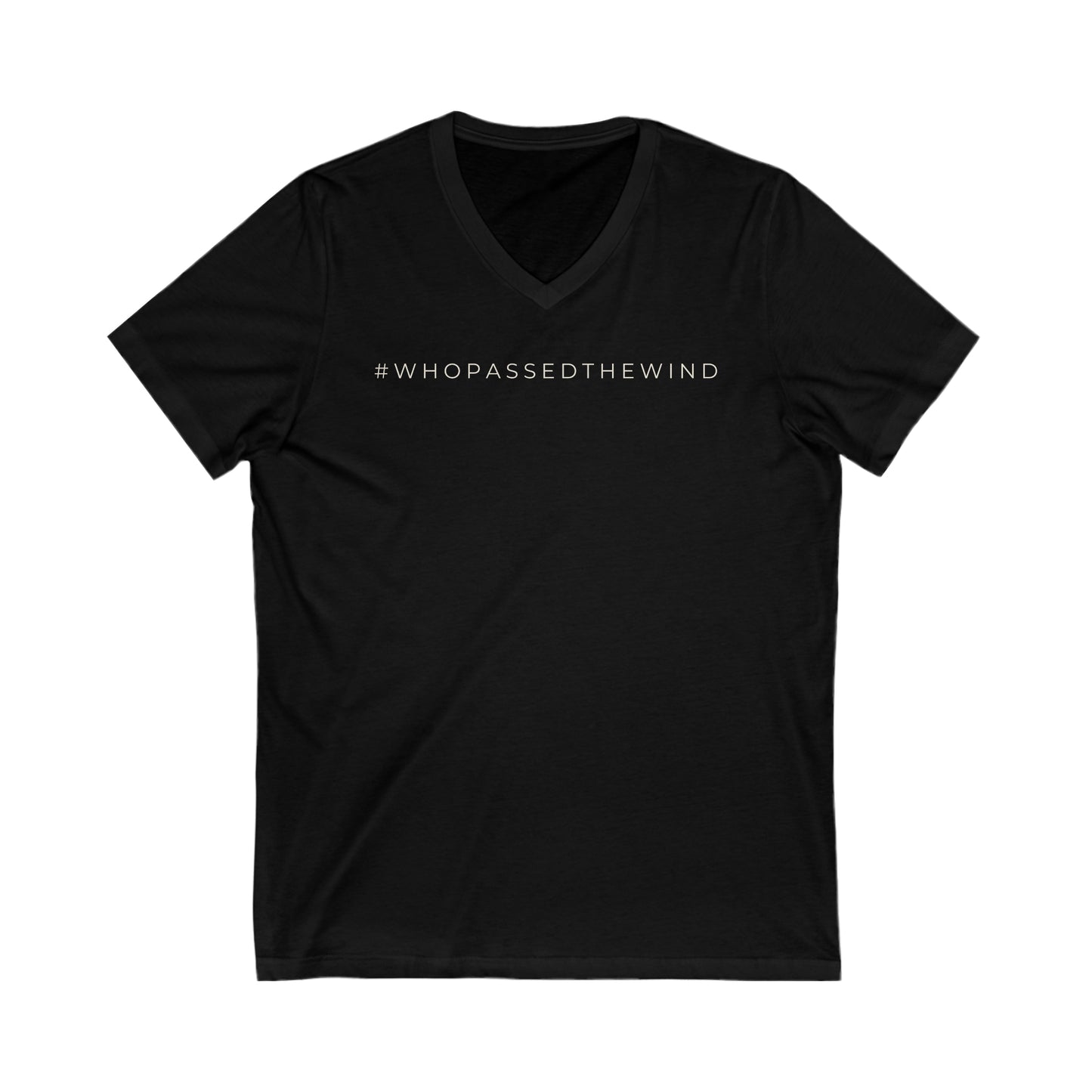 Jersey Short Sleeve V-Neck Tee: #WHOPASSEDTHEWIND