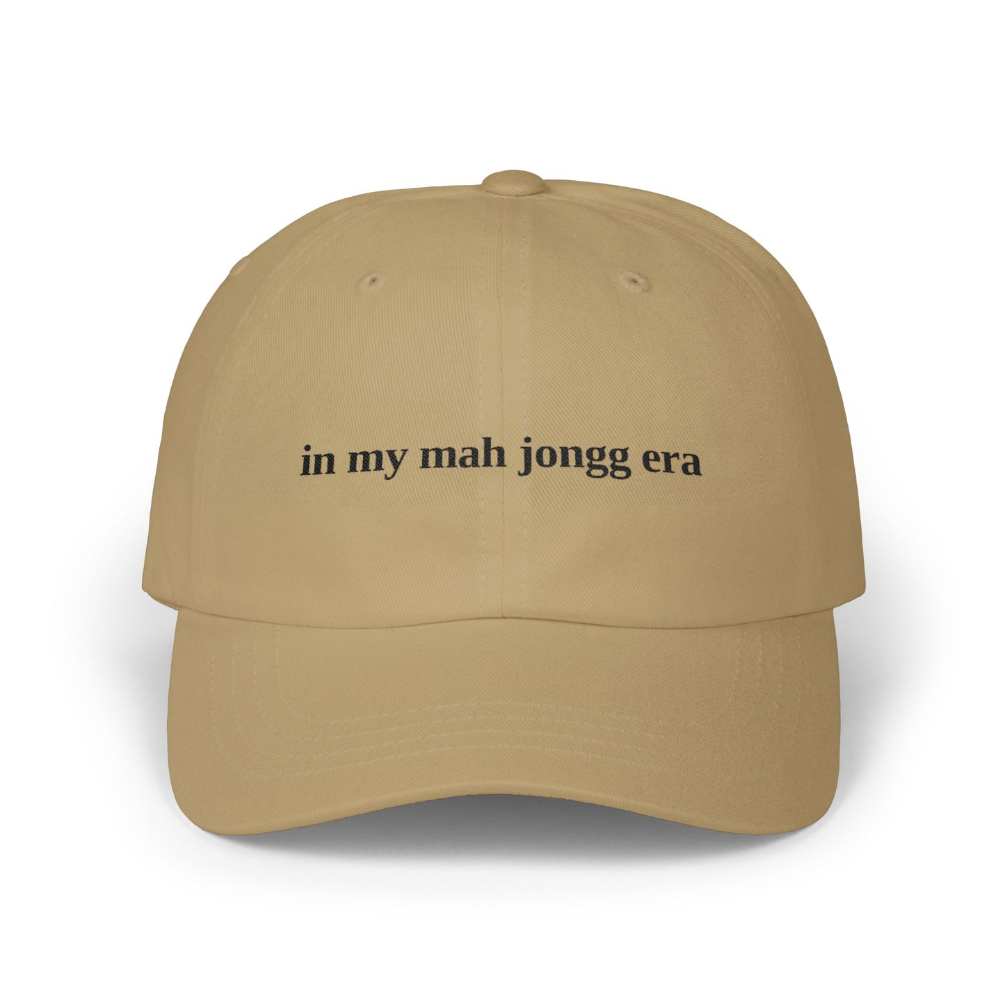 "in my mah jongg era" Embroidered White Baseball Hat
