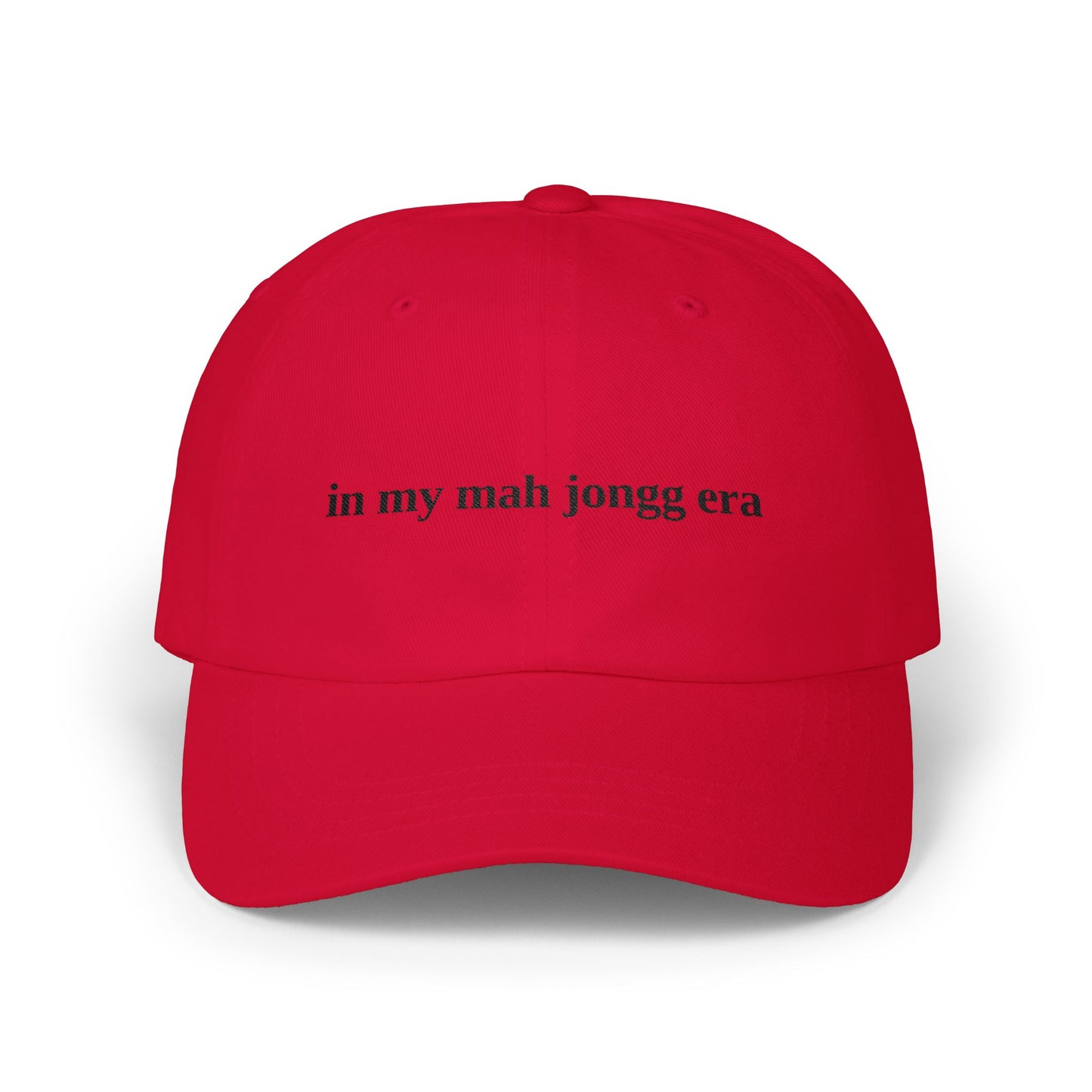 "in my mah jongg era" Embroidered White Baseball Hat