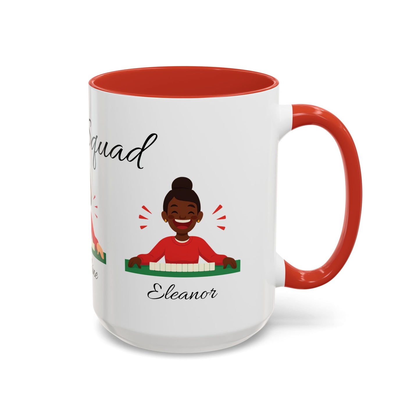 Personalized Mahj Squad Mug — 2, 3, or 4-Person 'Mahj Squad' Accent Coffee Mug (15 oz)