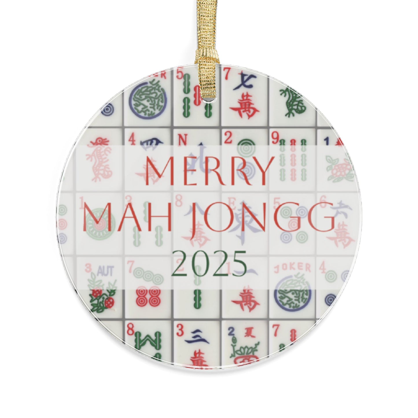 Merry Mah Jongg 2025 Acrylic Ornament
