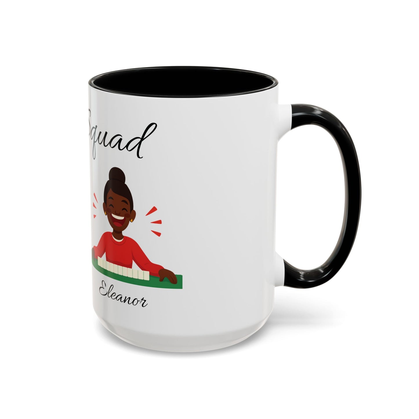 Personalized Mahj Squad Mug — 2, 3, or 4-Person 'Mahj Squad' Accent Coffee Mug (15 oz)