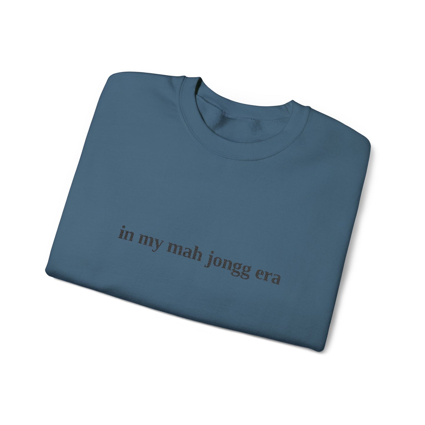 "in my mah jongg era" Embroidered Crewneck Sweatshirt