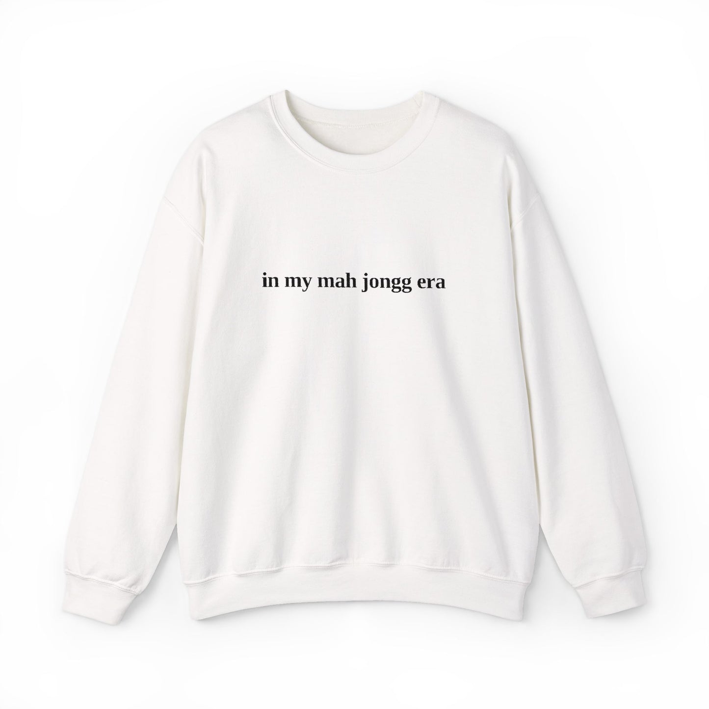 "in my mah jongg era" Embroidered Crewneck Sweatshirt
