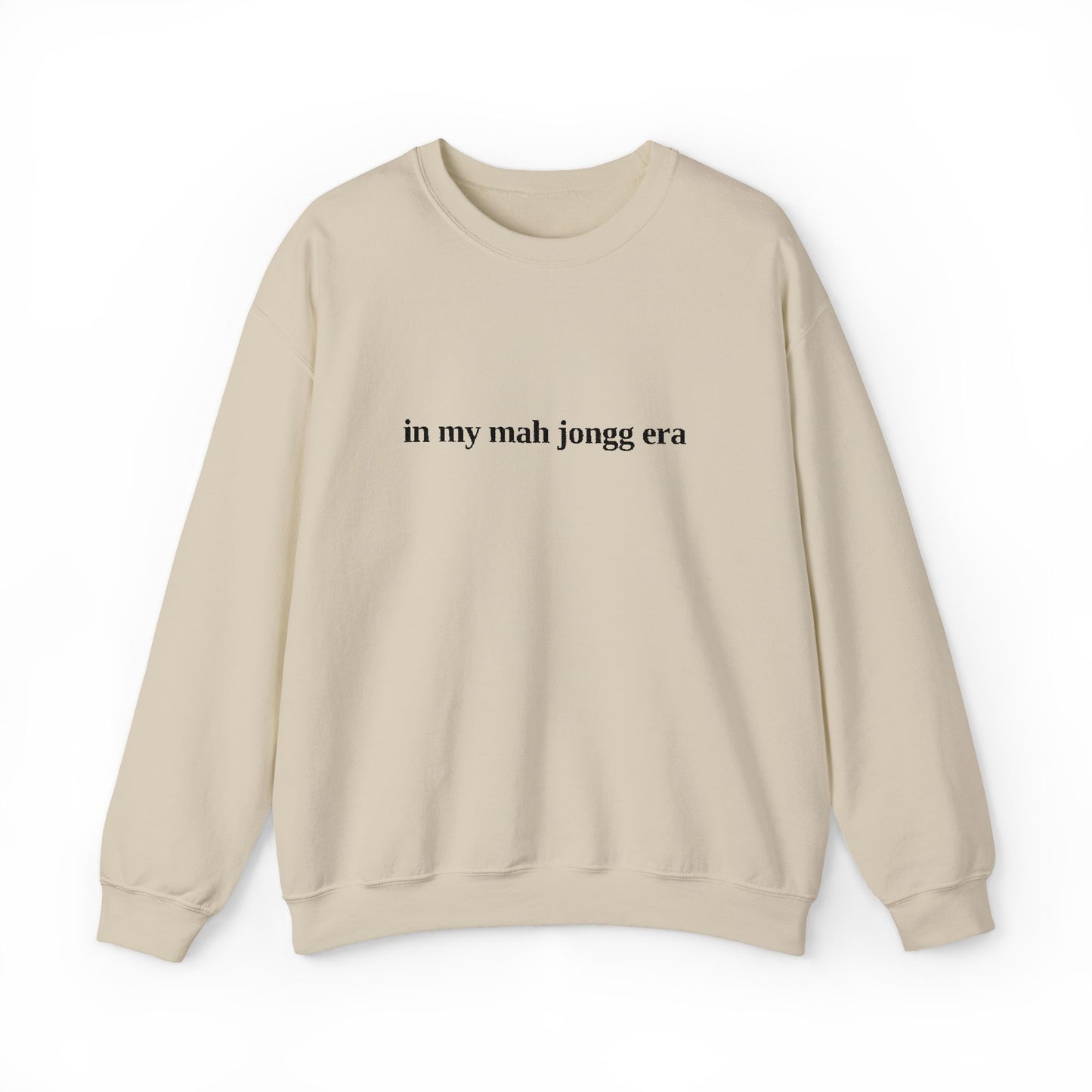 "in my mah jongg era" Embroidered Crewneck Sweatshirt