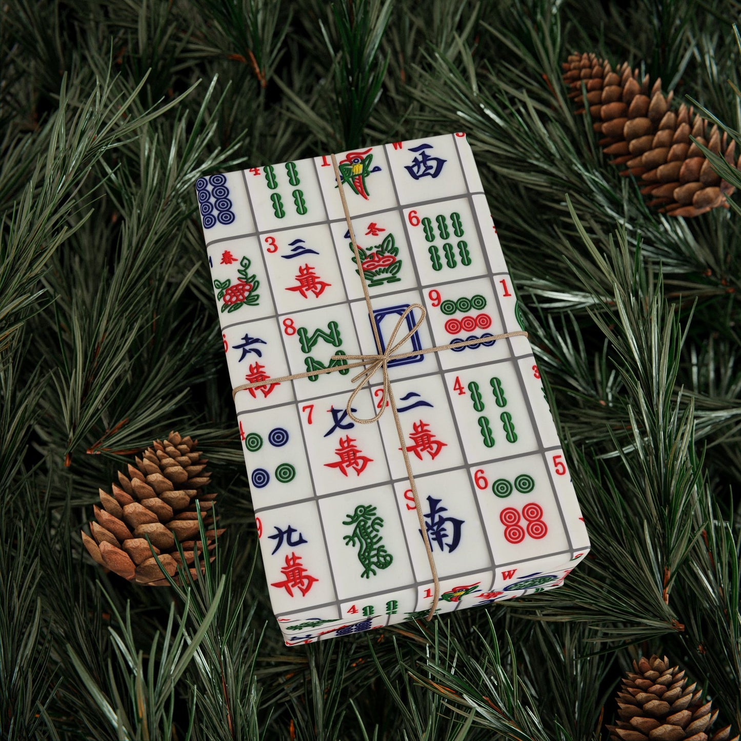 Mah Jongg Tile Wrapping Paper — Festive Game Tile Gift Wrap