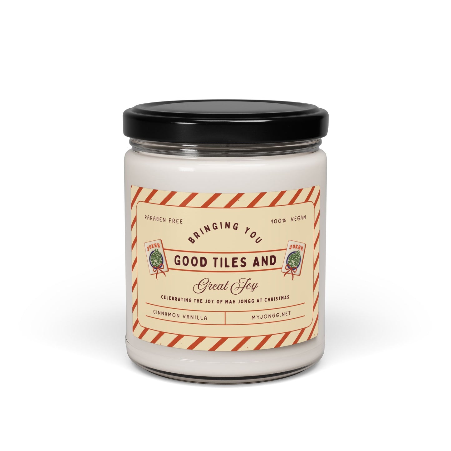 Good Tiles and Great Joy Mah Jongg-Themed Christmas Soy Candle (9oz)