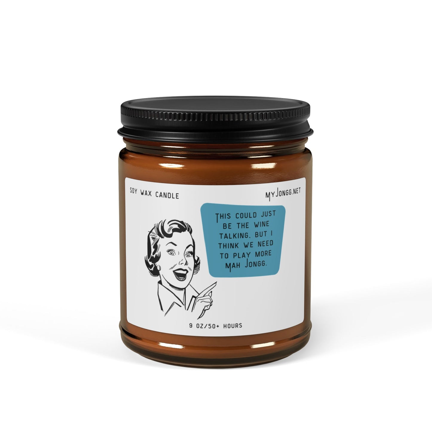 Mah Jongg Retro Quote Scented Soy Candle (2) - Amber Jar