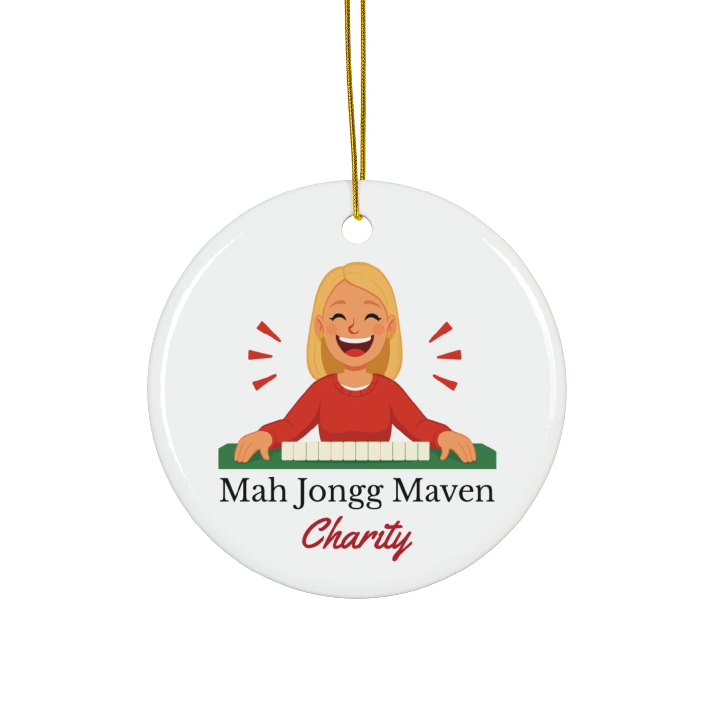 Mah Jongg Maven Ceramic Ornament — Personalized Avatar & Custom Name