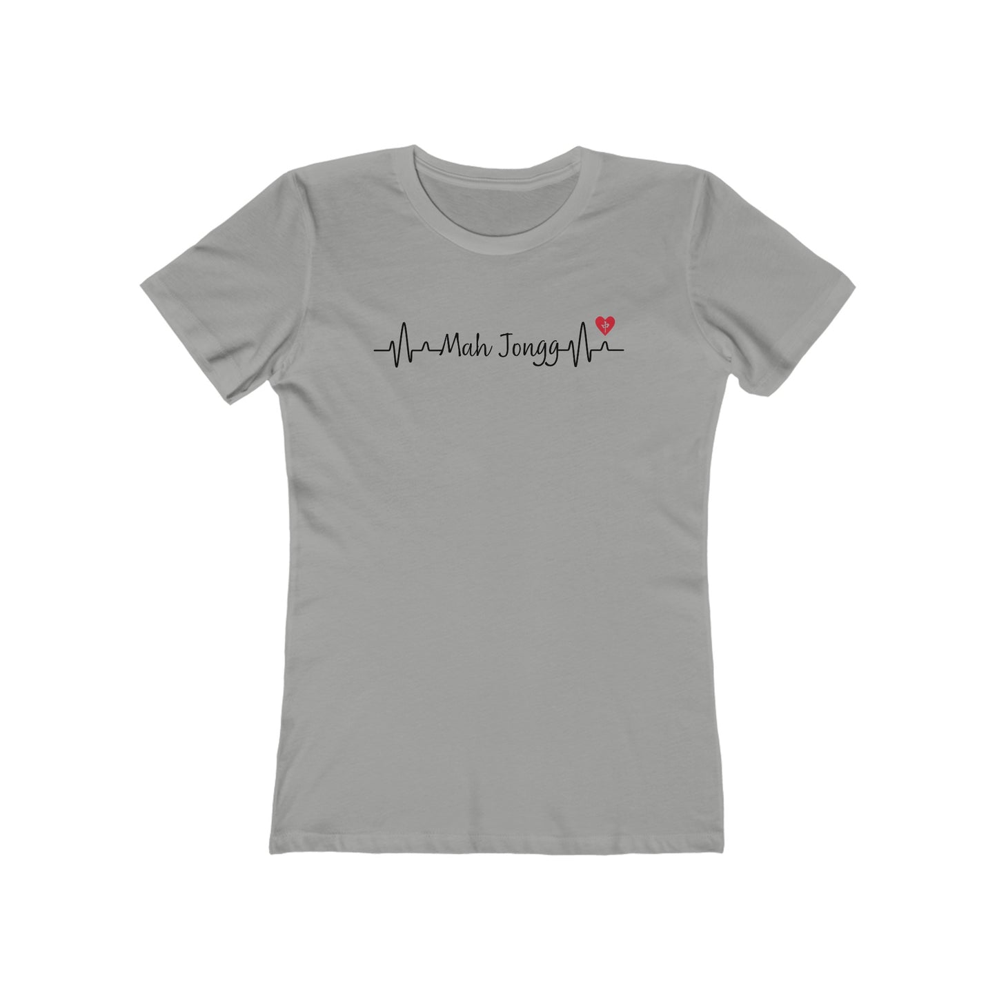 Women's Boyfriend Tee: Mah Jongg EKG