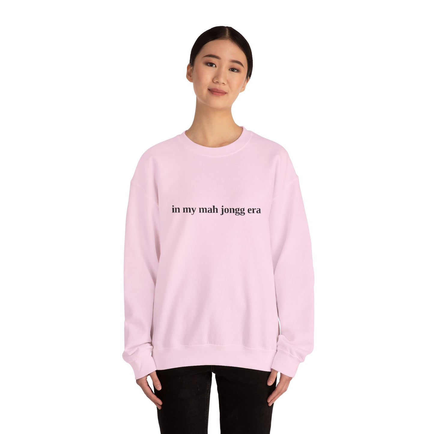 "in my mah jongg era" Embroidered Crewneck Sweatshirt