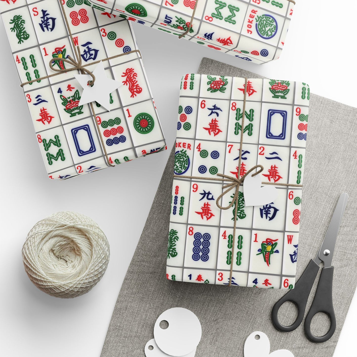 Mah Jongg Tile Wrapping Paper — Festive Game Tile Gift Wrap
