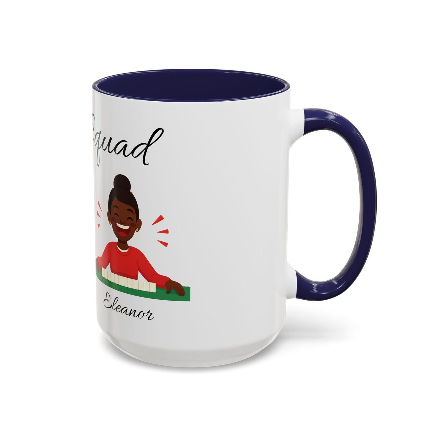 Personalized Mahj Squad Mug — 2, 3, or 4-Person 'Mahj Squad' Accent Coffee Mug (15 oz)