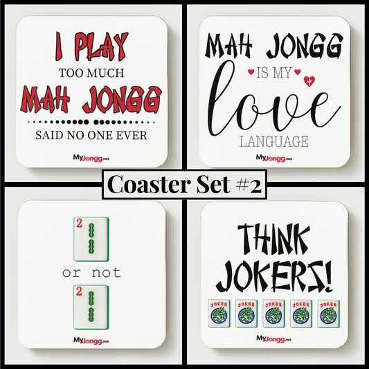Square Hardboard Mah Jongg Coasters - Set #2