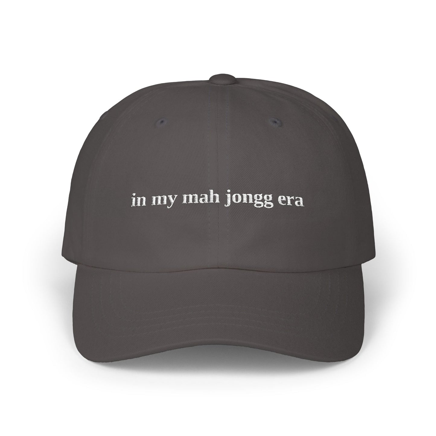 "in my mah jongg era" Embroidered White Baseball Hat