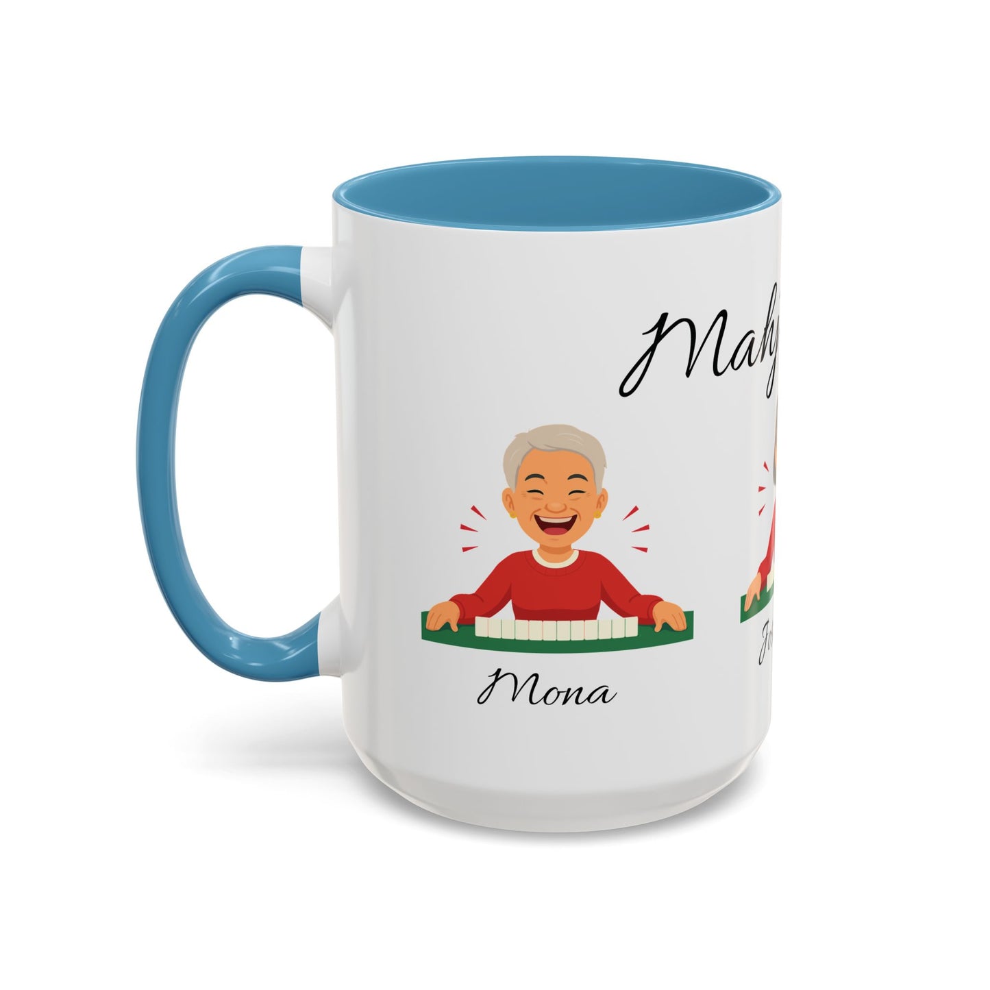 Personalized Mahj Squad Mug — 2, 3, or 4-Person 'Mahj Squad' Accent Coffee Mug (15 oz)