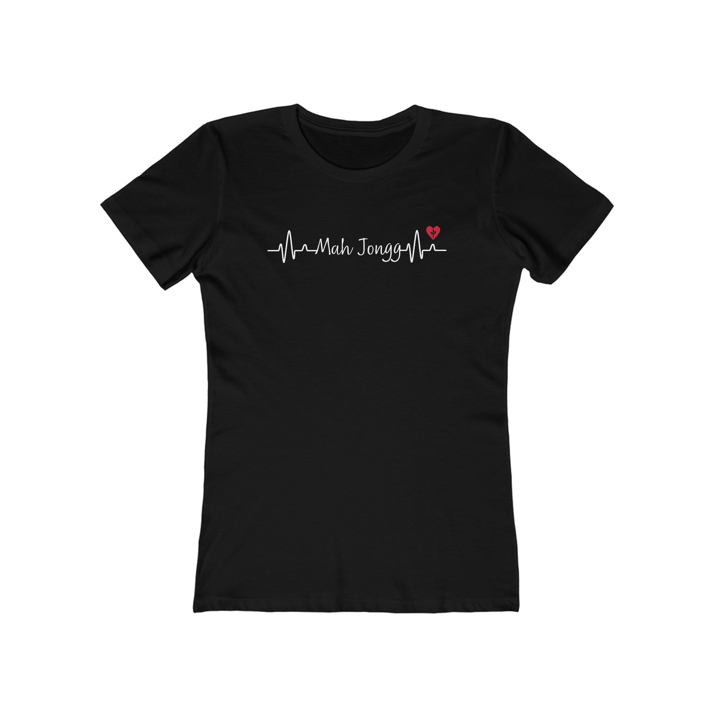 Women's Boyfriend Tee: Mah Jongg EKG