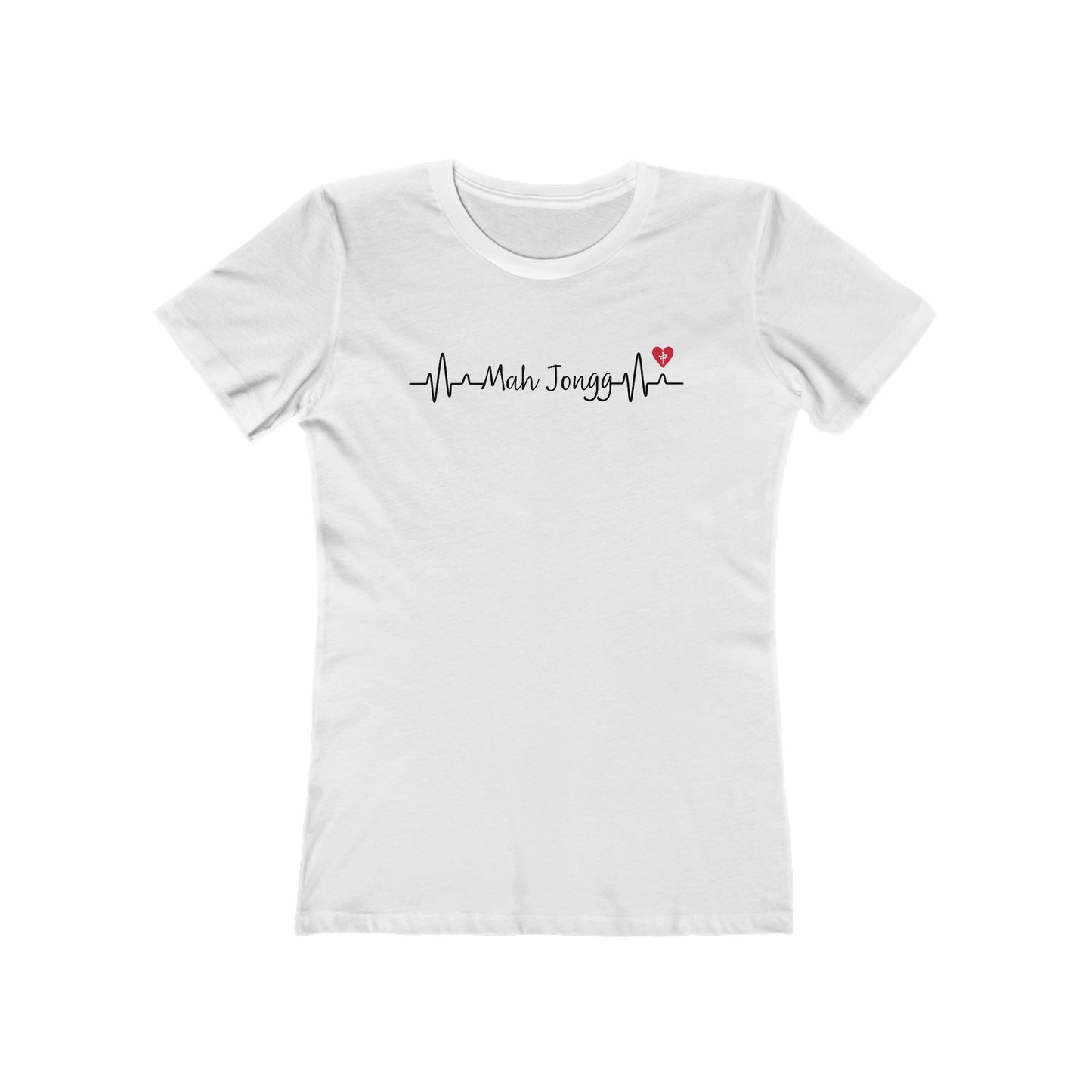 Women's Boyfriend Tee: Mah Jongg EKG