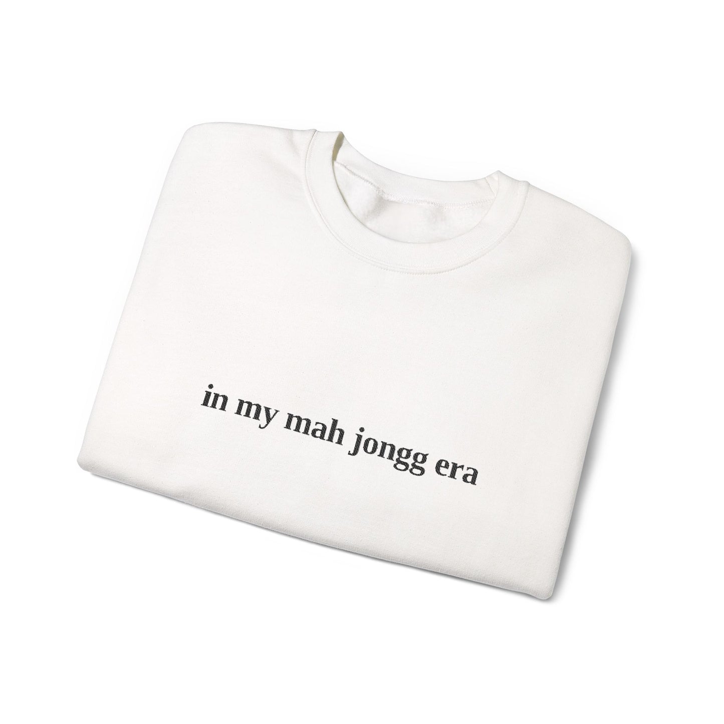 "in my mah jongg era" Embroidered Crewneck Sweatshirt