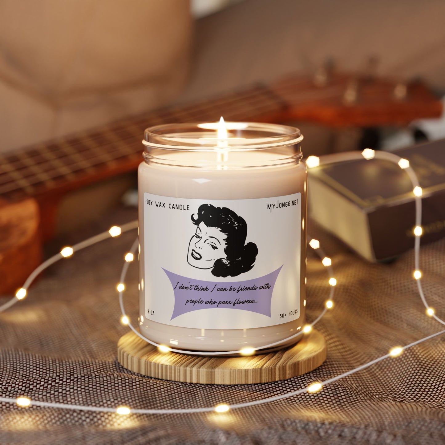 Mah Jongg Retro Quote Scented Soy Candle 4