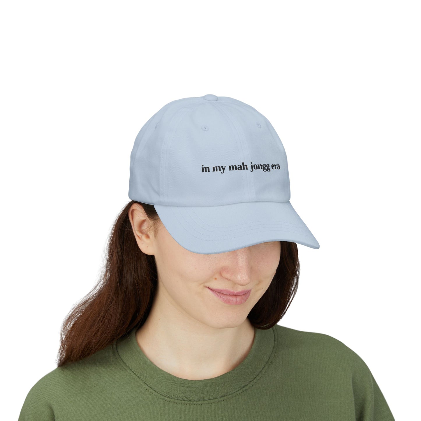 "in my mah jongg era" Embroidered White Baseball Hat