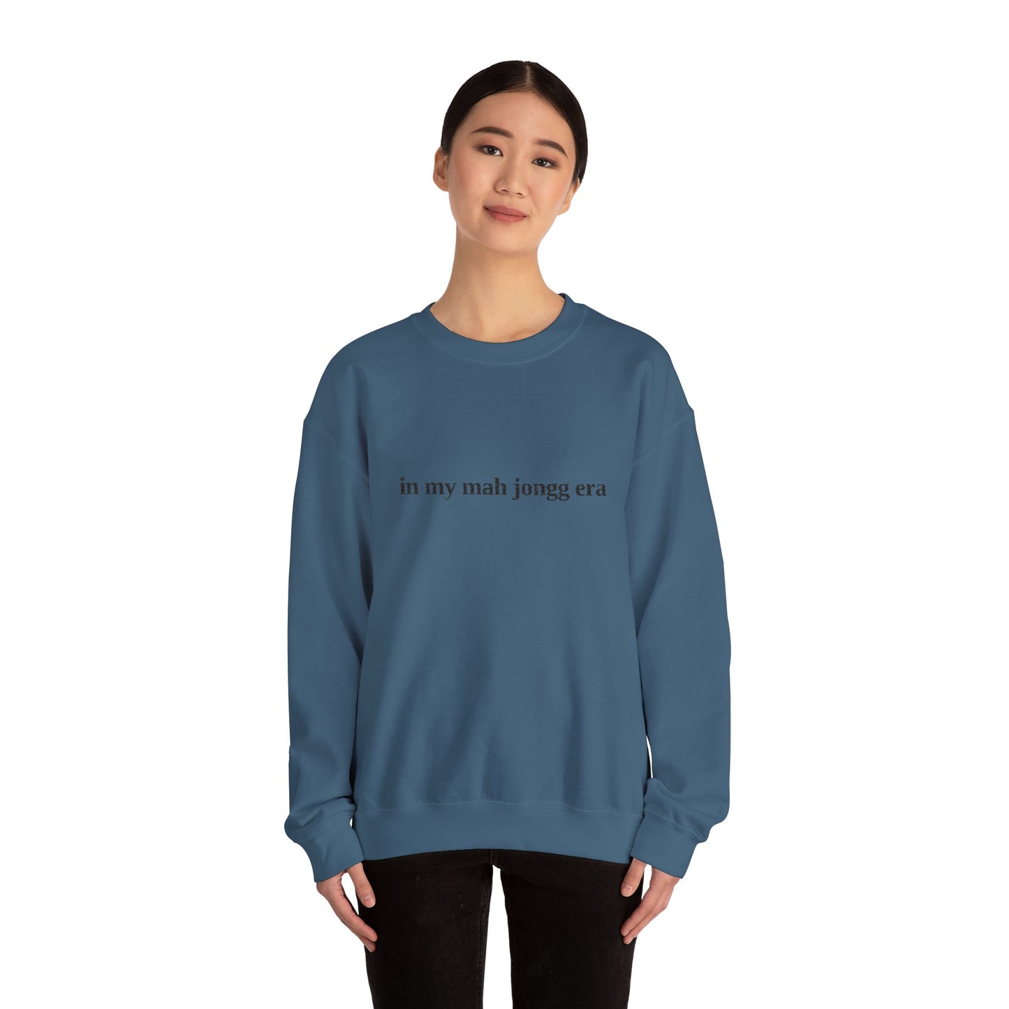 "in my mah jongg era" Embroidered Crewneck Sweatshirt