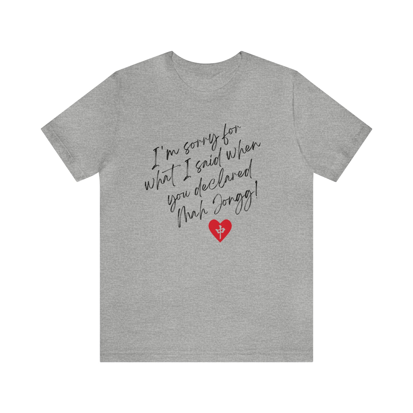 Unisex Jersey Short Sleeve Tee: I'm Sorry for What I Said When You Declared Mah Jongg!