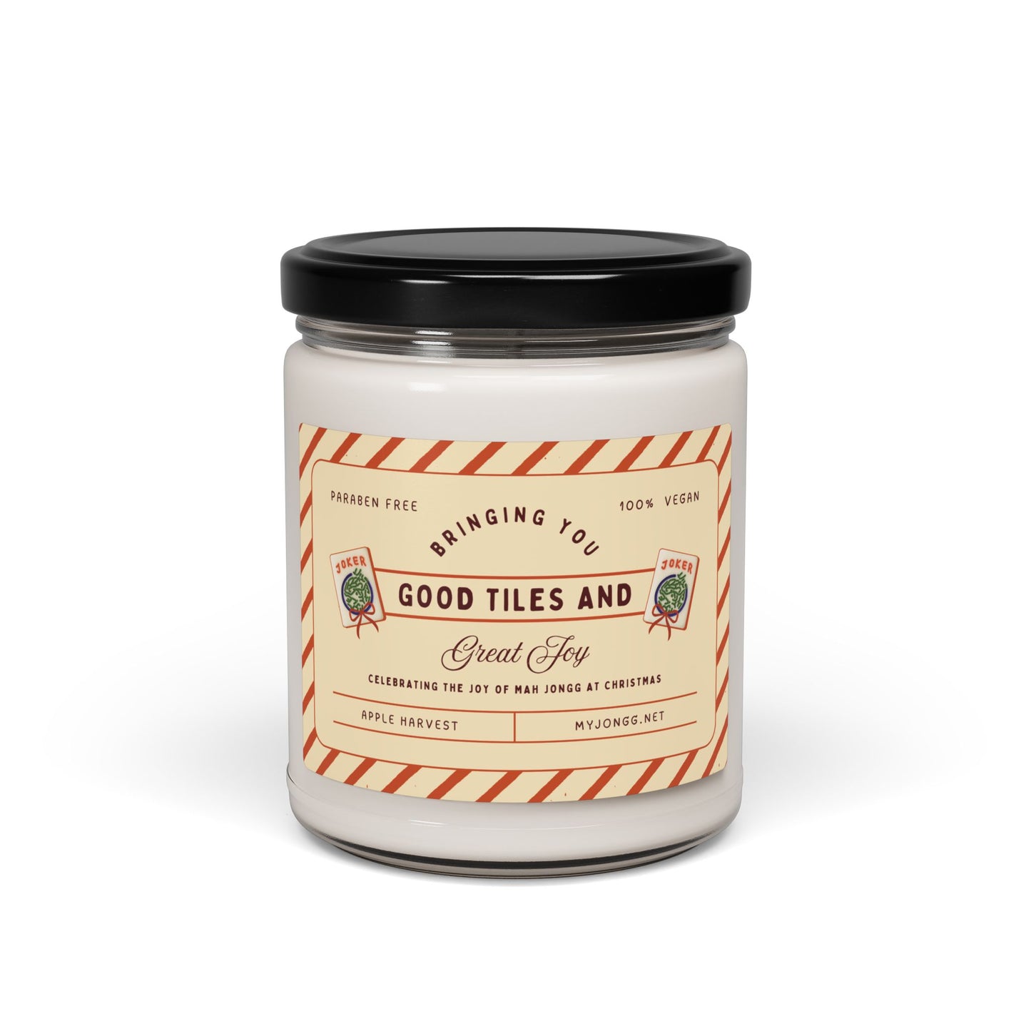 Good Tiles and Great Joy Mah Jongg-Themed Christmas Soy Candle (9oz)