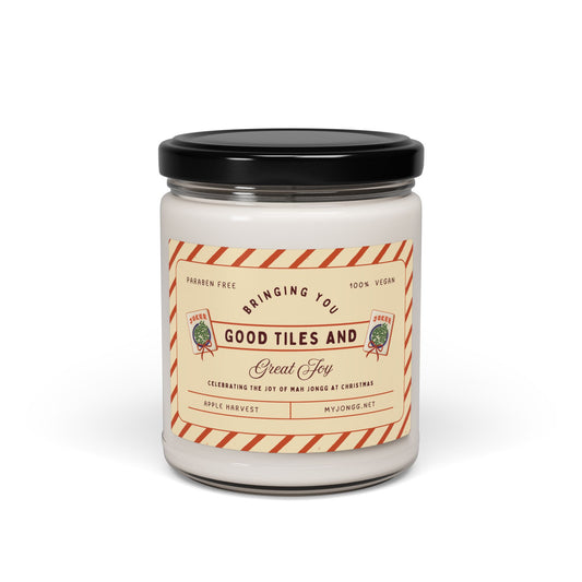 Good Tiles and Great Joy Mah Jongg-Themed Christmas Soy Candle (9oz)