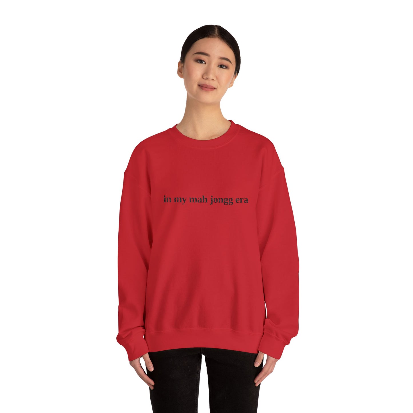 "in my mah jongg era" Embroidered Crewneck Sweatshirt