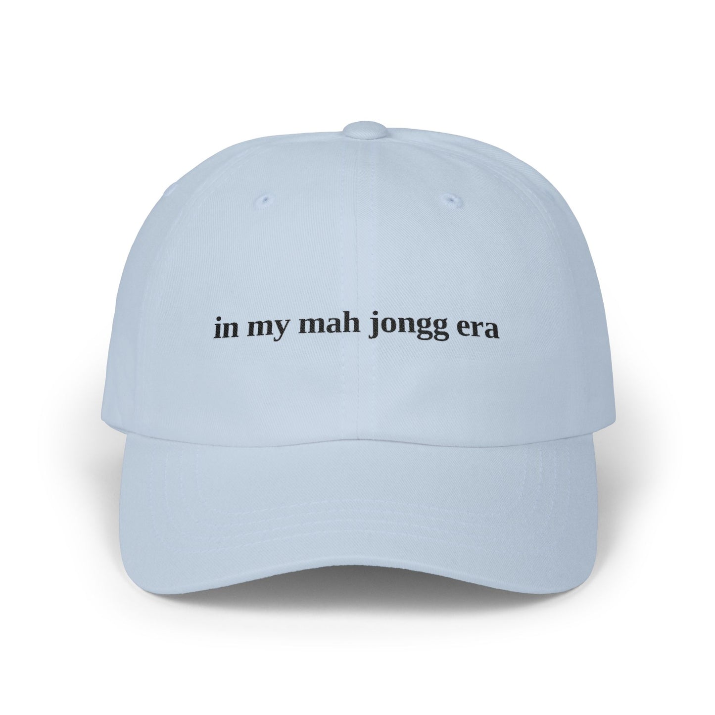 "in my mah jongg era" Embroidered White Baseball Hat