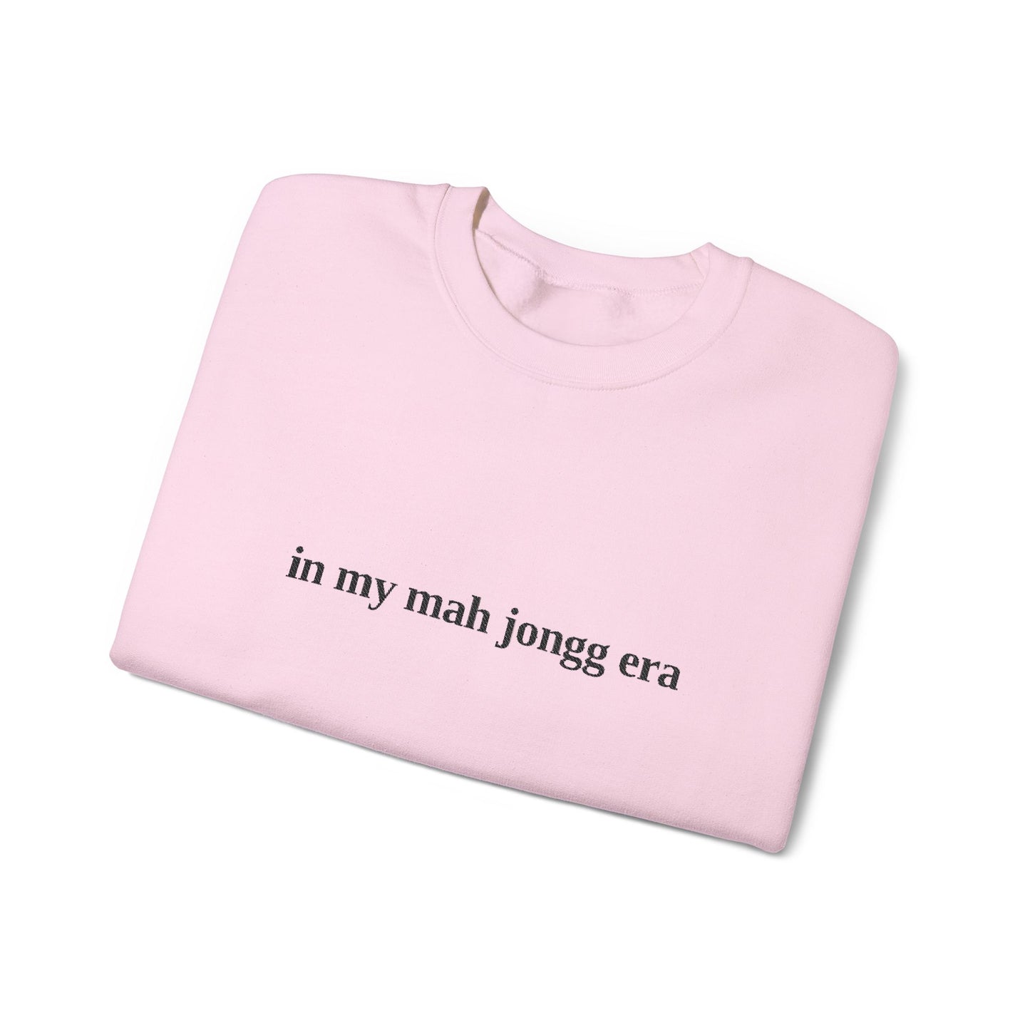 "in my mah jongg era" Embroidered Crewneck Sweatshirt