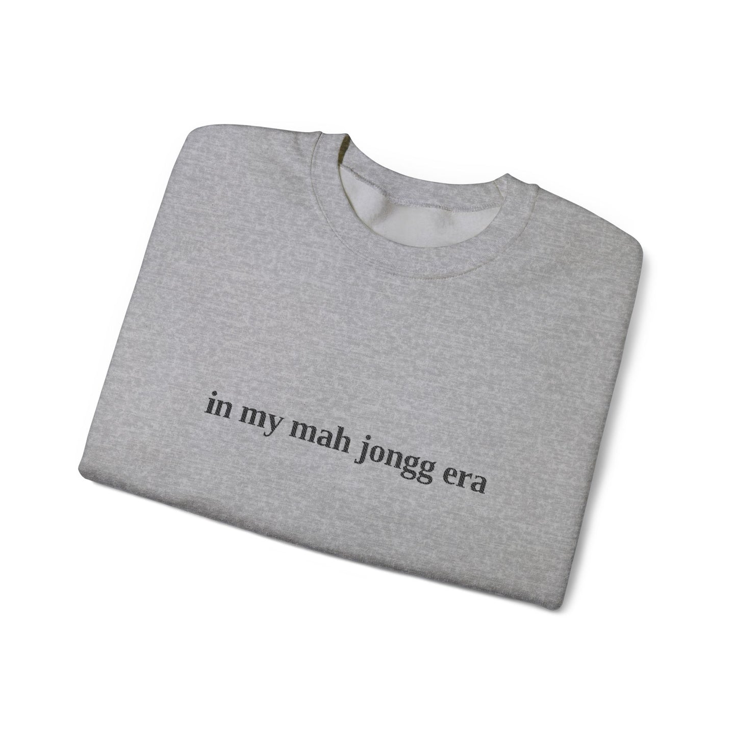 "in my mah jongg era" Embroidered Crewneck Sweatshirt