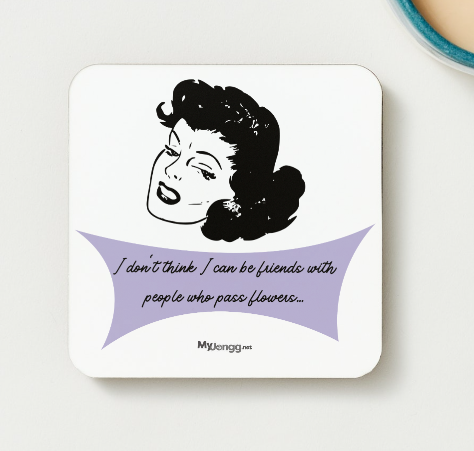 Retro Square Hardboard Mah Jongg Coasters