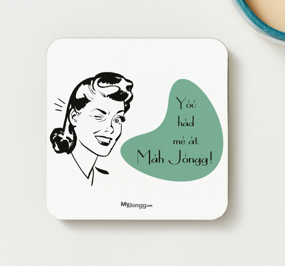 Retro Square Hardboard Mah Jongg Coasters