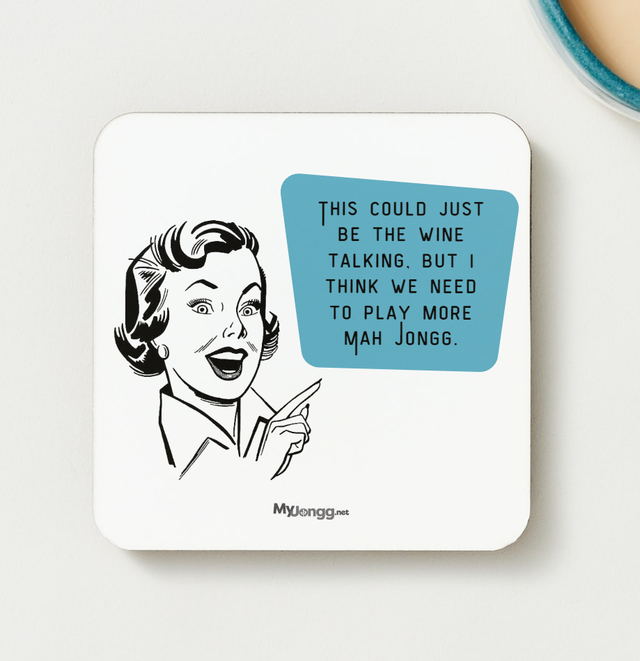 Retro Square Hardboard Mah Jongg Coasters