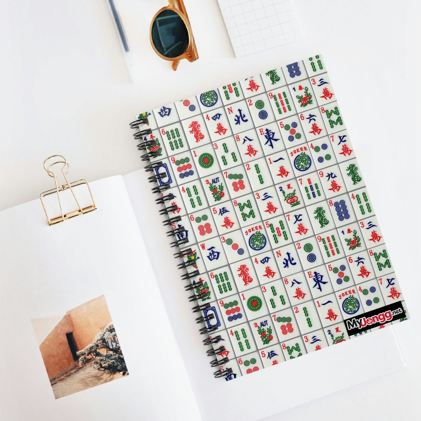 Mah Jongg Tiles Spiral Notebook - Ruled Line