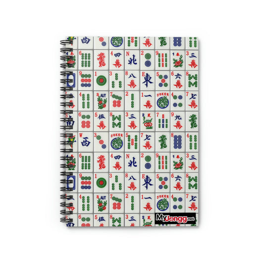 Mah Jongg Tiles Spiral Notebook - Ruled Line